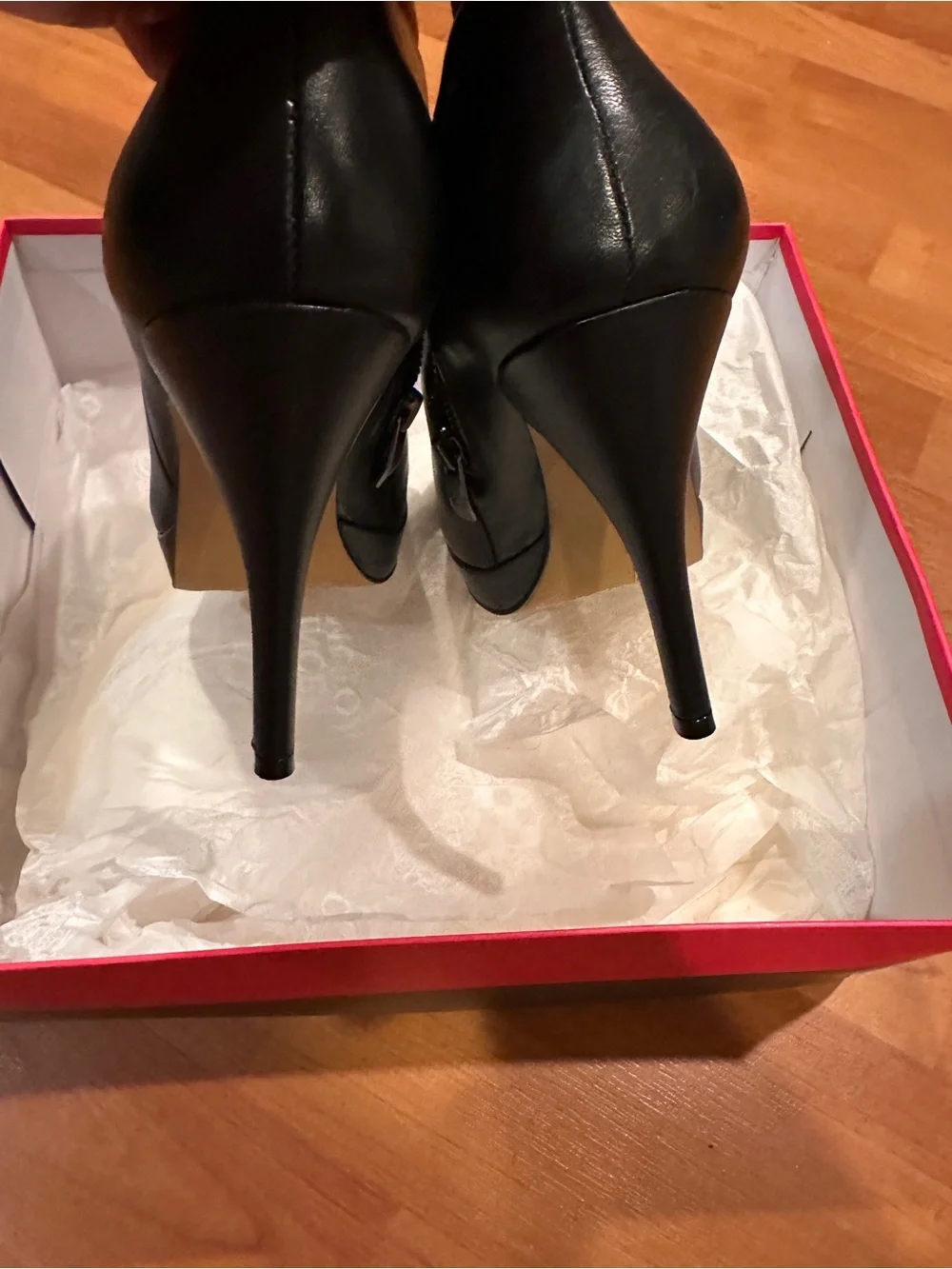 Vince Camuto Black Leather Ankle Booties with Side Zip